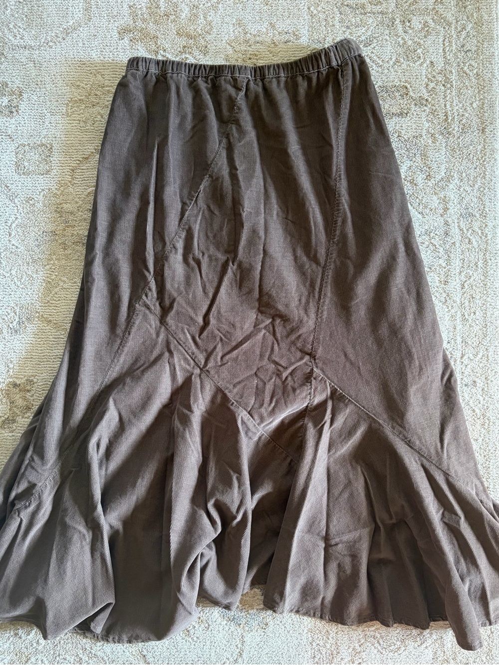 Vintage J. Jill Brown Tiered Ruffle Midi Y2K Festival Beach Skirt